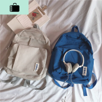 ins文艺日系古着感少女书包女日韩版休闲简约森系学生帆布双肩包NEW LAKE