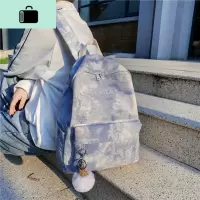 书包女韩版新款帆布渐变色双肩包ins风高中大学生时尚渐变色背包NEW LAKE