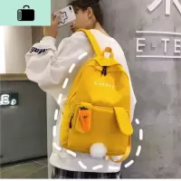 书包女学生韩版初中原宿ulzzang帆布双肩包简约百搭日系可爱背包NEW LAKE