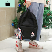 百搭帆布双肩包女韩版原宿高中学生校园小清新初中生书包女背包潮NEW LAKE