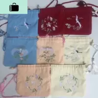 新款2019中国风女百搭汉服斜跨古风绣花帆布小包包侠女百宝囊配饰NEW LAKE女手包