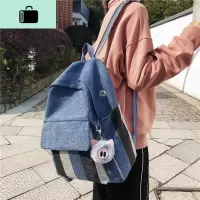 日版古着感少女书包女学生韩版校园背包潮帆布双肩包ins简约百搭NEW LAKE