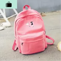 日韩版学生书包帆布双肩包女小清新简约纯色背包高中生包学院风潮NEW LAKE
