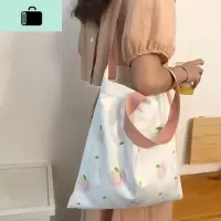 水蜜桃粉色包包少女学生日系ins百搭布袋包单肩帆布包女NEW LAKE女手包