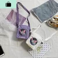 韩国INS古着感少女萌萌哒小挎包日系原宿ulzzang软妹帆布斜挎包女NEW LAKE女斜挎包