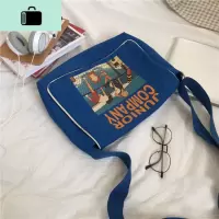 韩国ins古着感帆布包女斜挎包 日系原宿学院风复古文艺学生邮差包NEW LAKE