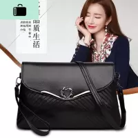 信封包女士小包包2020新款斜挎包日韩版潮软皮时尚单肩手提女包NEW LAKE 黑色女士单肩包
