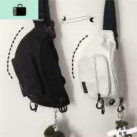 日系原宿ins暗黑风纯色斜挎胸包女韩国ulzzang学生百搭工装腰包男NEW LAKE女斜挎包
