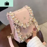夏天小包包女2020新款韩版百搭链条斜挎包清新仙女蕾丝单肩小方包NEW LAKE女斜挎包