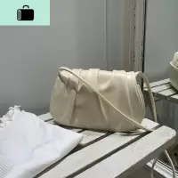 马鞍包女云朵包白色包包手拿斜挎韩版简约仙女褶皱2020新款潮NEW LAKE女斜挎包