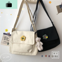 韩国ins学院风学生上课包包少女斜挎包 日系原宿文艺帆布差包NEW LAKE