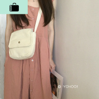 YOHOO!/ins简约日常风百搭肩带可调节纯色帆布斜挎包小单肩布袋女NEW LAKE女斜挎包