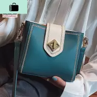 小包包2020新款潮女包水桶包撞色质感单肩斜挎包女网红百搭NEW LAKE女斜挎包