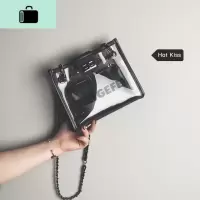 网红ins小包包女包2020新款潮韩版百搭单肩包时尚透明链条斜挎包NEW LAKE女斜挎包