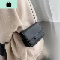 网红小黑包包女2020新款潮百搭锁扣斜挎小方包2019洋气链条单肩包NEW LAKE女斜挎包