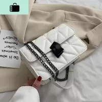 夏天洋气小包包女包2020新款潮网红韩版菱格链条包绣线单肩斜挎包NEW LAKE女斜挎包