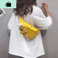 日系原宿个性小熊帆布胸包少女学生斜挎包潮百搭ins超火可爱单肩NEW LAKE女斜挎包