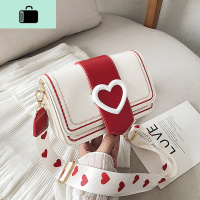 洋气小包包女2020新款韩版心形少女宽带单肩包撞色时尚斜挎小方包NEW LAKE女斜挎包