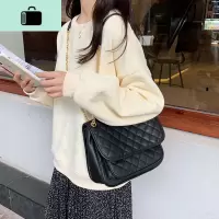 软皮质感菱格链条包新款2020秋冬女包百搭时尚单肩ins大包斜挎包NEW LAKE女斜挎包