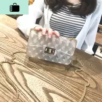 哑光透明果冻包2020新款单肩斜挎包迷你小包女包渐变色菱格链条包NEW LAKE女斜挎包