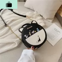 小包包女2020夏季新款韩版少女生百搭可爱小猫链条单肩斜挎小圆包NEW LAKE女斜挎包