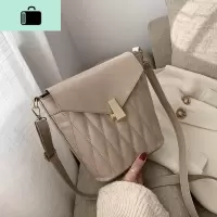 菱格水桶包包女包2020新款潮流行时尚女百搭ins大容量单肩斜挎包NEW LAKE女斜挎包