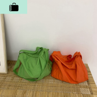 包包女2020新款网红橘色绿色帆布大包女单肩斜挎大容量简约百搭潮NEW LAKE女斜挎包