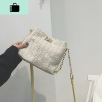 夏天网红编包包2020新款高级感女包洋气百搭链条编织单肩斜挎包NEW LAKE女斜挎包