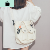 大容量帆布包包女2020新款潮大学生上课斜挎包日系文艺单肩布袋包NEW LAKE女斜挎包