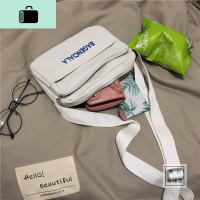 茶话会韩国ulzzang斜挎包单肩学生百搭刺绣字母ins软妹帆布包包女NEW LAKE女斜挎包