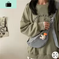 日系原宿软妹可爱兔子少女胸包韩国ins复古小清新斜挎包学生腰包NEW LAKE女斜挎包