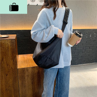 2020新款ulzzang单肩斜挎包男女简约运动旅行大包大容量健身包潮NEW LAKE 黑色女斜挎包