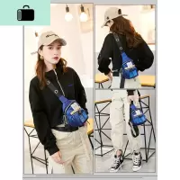 女式前斜挎包2020新款帆布胸包女斜跨百搭运动小包少女腰包潮insNEW LAKE女斜挎包