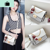 上新小包包女包2020新款时尚ins超火包斜挎条纹格纹百搭森系单肩NEW LAKE女斜挎包