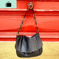 潮牌个性链条休闲单肩包大包女2020新款复古学院风斜挎包NEW LAKE 黑色紧急补货中女斜挎包