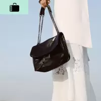 BAG复古 摇滚软质大容量流浪包包女2020新款斜挎邮差包腋下包NEW LAKE 黑色预订先拍先发女斜挎包
