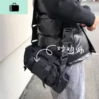 ONEMAX夏季新/日系街头工装机能休闲斜挎包潮男女黑色多功能腰包NEW LAKE 黑色 均码女斜挎包