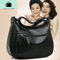 中老年包包女妈妈包单肩斜挎韩版大容量软皮女士婆婆单肩包软皮包NEW LAKE女斜挎包