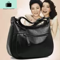 中老年包包女妈妈包单肩斜挎韩版大容量软皮女士婆婆单肩包软皮包NEW LAKE女斜挎包
