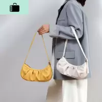 包包女2020新款小众设计褶皱云朵法棍手提包通勤单肩斜跨包腋下包NEW LAKE女斜挎包