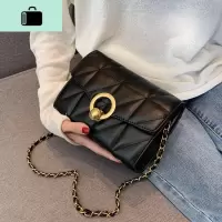 链条小包包女包2020新款时尚韩版小方包百搭高级感菱格单肩斜挎包NEW LAKE女斜挎包