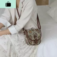 小众包包女2020新款潮网红复古碎花半圆马鞍包ins百搭单肩斜挎包NEW LAKE女斜挎包