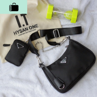 腋下包女士法棍包牛津布尼龙三合一2020新款ins风韩版百搭斜挎包NEW LAKE 黑色女斜挎包