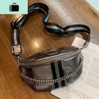 韩版胸包女ins潮2020新款街头时尚宽肩带软皮斜挎小包百搭腰包女NEW LAKE女斜挎包
