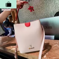 水桶包包女2020新款潮斜挎女包单肩大包大容量百搭简约撞色NEW LAKE女斜挎包