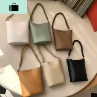麻花手提水桶包包女韩版休闲简约单肩斜挎包纯色百搭大容量子母包NEW LAKE女斜挎包