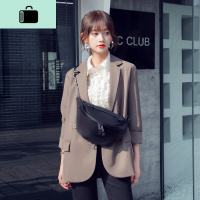 2020新款韩版ins牛津布腰包百搭时尚防水尼龙布胸包单肩斜挎包女NEW LAKE 黑色女斜挎包