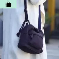 棉麻文艺帆布斜挎水桶收口包包袋抽绳女单肩复古中国汉服民族风NEW LAKE女斜挎包