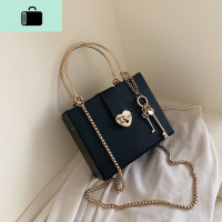 网红小包包女2020新款韩版时尚链条手提斜挎单肩包个性休闲小方包NEW LAKE 黑色女斜挎包