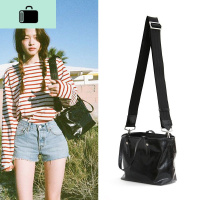 简约购物袋大容量包包2020秋冬新款百搭手提托特包仙女单肩斜挎包NEW LAKE 黑色女斜挎包